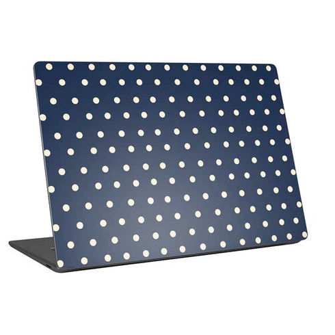 Blue and Cream Polka Dots Universal Laptop 15in (12.2 x 8.8in) Skin
